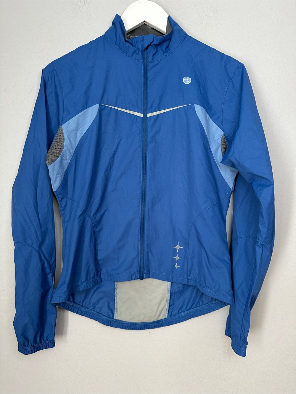 Pearl Izumi Men’s Royal Blue Windbreaker Cycling Jacket with Light Blue Accents